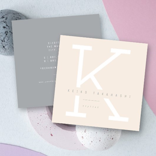 Einfaches Monogramm Moderner Minimalistischer Styl Quadratische Visitenkarte