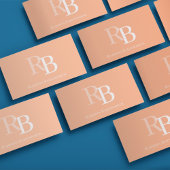 Einfaches Monogramm-Pfirsich-QR-Code | Vernetzen S Visitenkarte