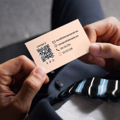 Einfaches Monogramm-Pfirsich-QR-Code | Vernetzen S Visitenkarte