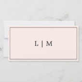 Einfaches Monogramm rosa Blush-Geschenkgutschein (Rückseite)