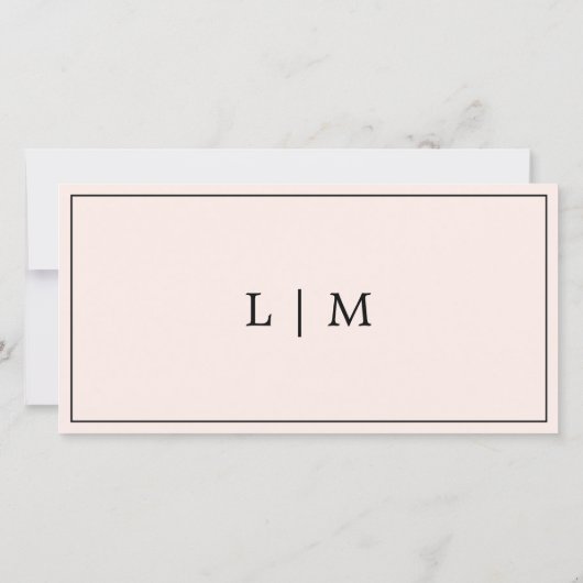 Einfaches Monogramm rosa Blush-Geschenkgutschein (Rückseite)