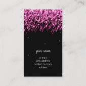 Einfaches Monogramm-rosa fallende Sterne Visitenkarte (Rückseite)