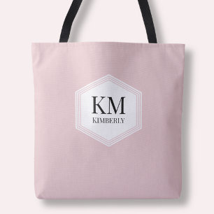 Einfaches Monogramm Rosa Moderne Elegante Benutzer Tasche