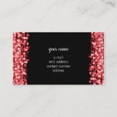 Einfaches Monogramm-rote Lichter u. Glitzern Visitenkarte (Rückseite)