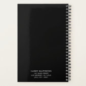 Einfaches Monogramm Schwarz Business Planer (Rückseite)