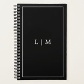 Einfaches Monogramm Schwarz Business Planer (Vorderseite)