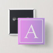 Einfaches Monogramm | Subtiles Rosa/Lila Ombre Button (Vorne & Hinten)