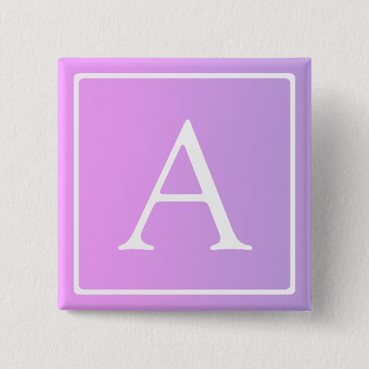 Einfaches Monogramm | Subtiles Rosa/Lila Ombre Button (Vorderseite)
