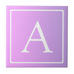 Einfaches Monogramm Subtiles Rosa/Lila Ombre Fliese