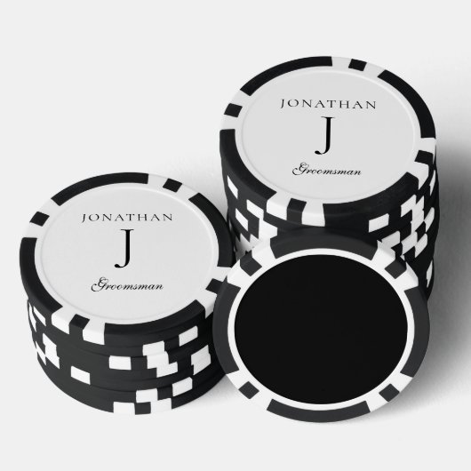 einfaches Monogramm-Trauzeuge Pokerchips (Stapel)
