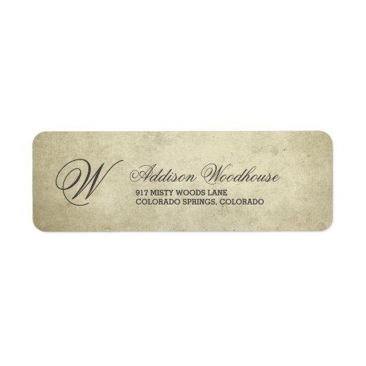 Einfaches Monogramm | Vintage-Papier (Vorne)