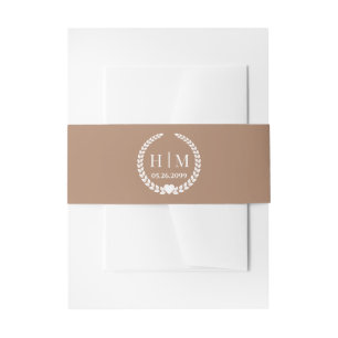 Einfaches Monogramm von Eleganbrücken und Groom-In Einladungsbanderole