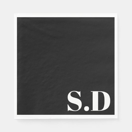 Einfaches Monogramm zur Hochzeit | Personalisierte Serviette (Vorderseite)
