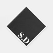 Einfaches Monogramm zur Hochzeit | Personalisierte Serviette (Ecke)