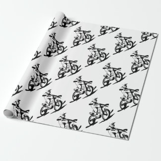 Einfaches Motorcross Fahrrad und Reiter Geschenkpapier