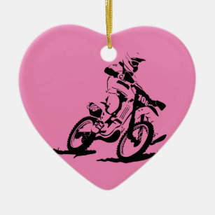 Einfaches Motorcross Fahrrad und Reiter Keramik Ornament
