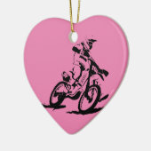 Einfaches Motorcross Fahrrad und Reiter Keramik Ornament (Links)