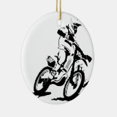 Einfaches Motorcross Fahrrad und Reiter Keramikornament (Rechts)