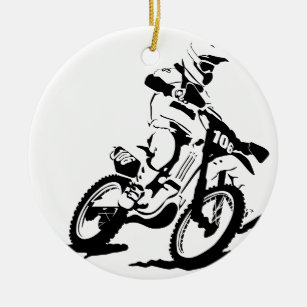 Einfaches Motorcross Fahrrad und Reiter Keramikornament