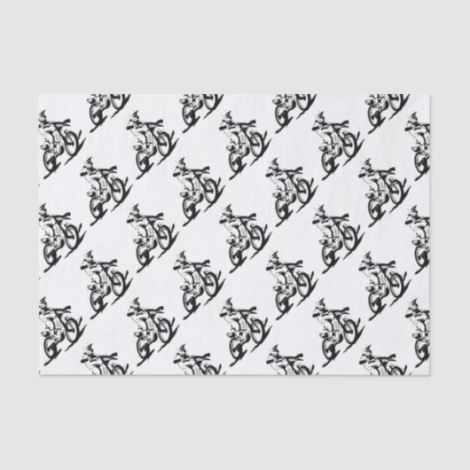 Einfaches Motorcross Fahrrad und Reiter Seidenpapier (Vorderseite)