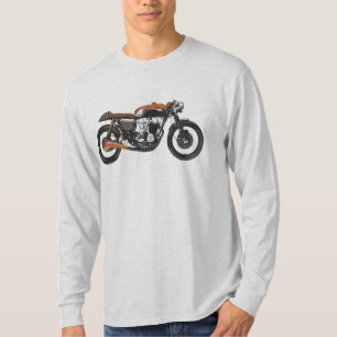 Einfaches Motorrad - Caféracer-Zeichnen T-Shirt