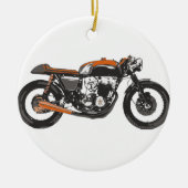 Einfaches Motorrad - zeichnender CaféRacer 750 Keramik Ornament (Vorne)