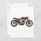 Einfaches Motorrad - zeichnender CaféRacer 750 Postkarte (Vorne/Hinten)