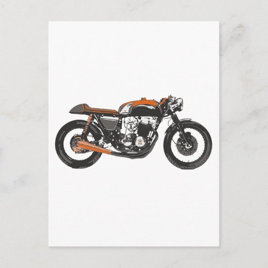 Einfaches Motorrad - zeichnender CaféRacer 750 Postkarte (Vorderseite)
