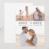 Einfaches Multi-Foto Save the Date Einladung (Vorne/Hinten)