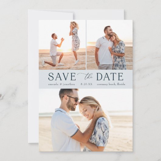 Einfaches Multi-Foto Save the Date Einladung (Vorderseite)