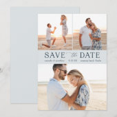 Einfaches Multi-Foto Save the Date Einladung (Vorne/Hinten)