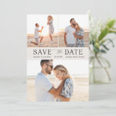 Einfaches Multi-Foto Save the Date Einladung (Stehend Vorderseite)