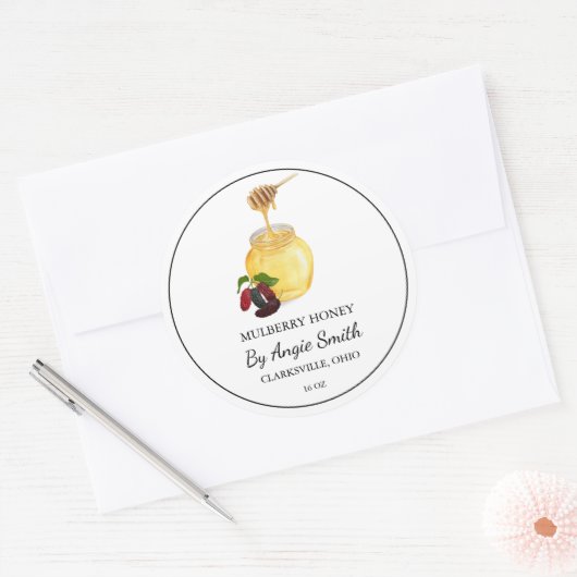 Einfaches Multiberry-Infused-Honey-Label Runder Aufkleber (Umschlag)