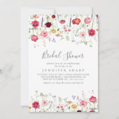 Einfaches Multicolor-Wildblume-Brautparty Einladung (Vorderseite)