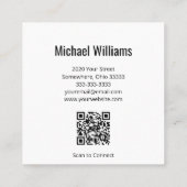 Einfaches Musical Treble Clef QR-Code Rot Quadratische Visitenkarte (Rückseite)