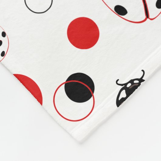 Einfaches Muster aus Rot, Schwarz und Weiß Fleecedecke (Ecke)