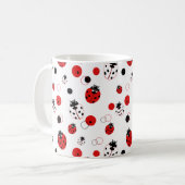 Einfaches Muster aus Rot, Schwarz und Weiß Kaffeetasse (Vorderseite Links)