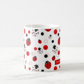 Einfaches Muster aus Rot, Schwarz und Weiß Kaffeetasse (Mittel)