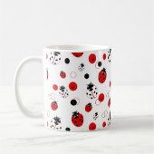Einfaches Muster aus Rot, Schwarz und Weiß Kaffeetasse (Links)