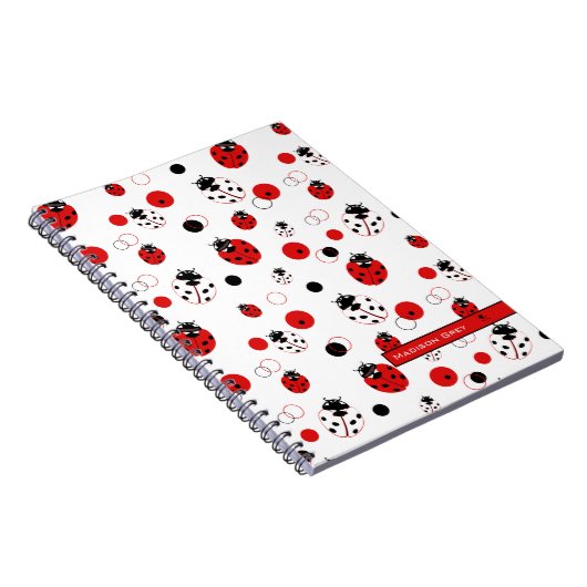 Einfaches Muster aus Rot, Schwarz und Weiß Notizblock (Rechte Seite)