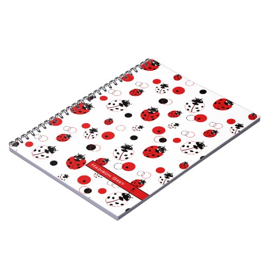 Einfaches Muster aus Rot, Schwarz und Weiß Notizblock (Linke Seite)