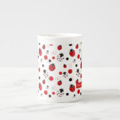 Einfaches Muster aus Rot, Schwarz und Weiß Porzellantasse (Vorderseite)