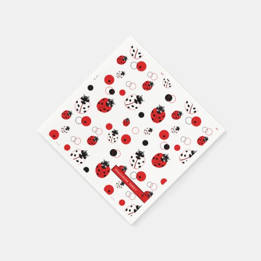 Einfaches Muster aus Rot, Schwarz und Weiß Serviette (Ecke)