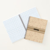 Einfaches Muster Beige mit Ihrem Namen Notizblock (Innenseite)