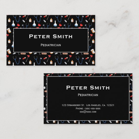 Einfaches Muster der Doktorausrüstung Visitenkarte (Vorne/Hinten)