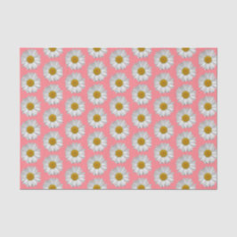 Einfaches Muster der weißen Daisy-Blume Blush Pink Seidenpapier