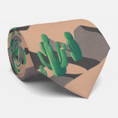 einfaches Muster der Wüstenkaktus, farbenfroh brau Krawatte (Gerollt)