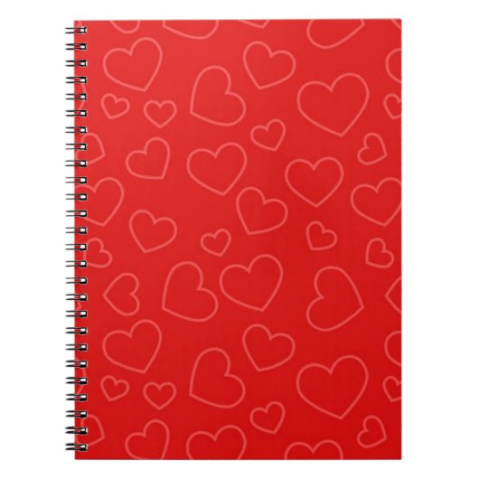 Einfaches Muster eines roten Herzens Notizblock (Vorderseite)