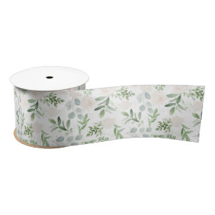 Einfaches Muster für die Watercolor Greenery & Whi Satinband