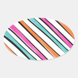 Einfaches Muster für Wasserfarben Ovaler Aufkleber